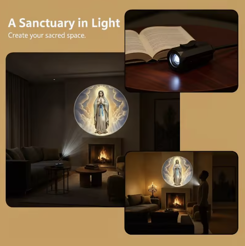 Lampa Holografică cu Isus – 6 Proiecții Interschimbabile