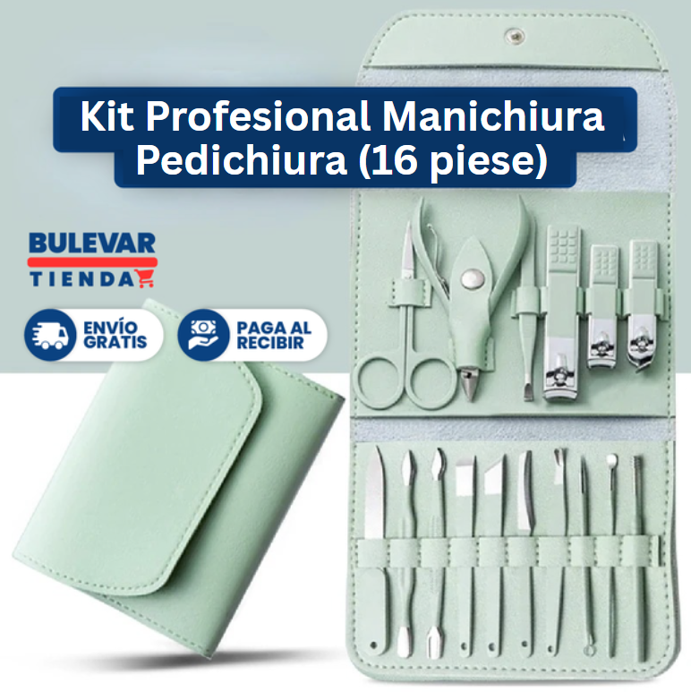 Set profesional 3 în 1 – Manichiură, Pedichiură, Îngrijire facială (16 Piese)