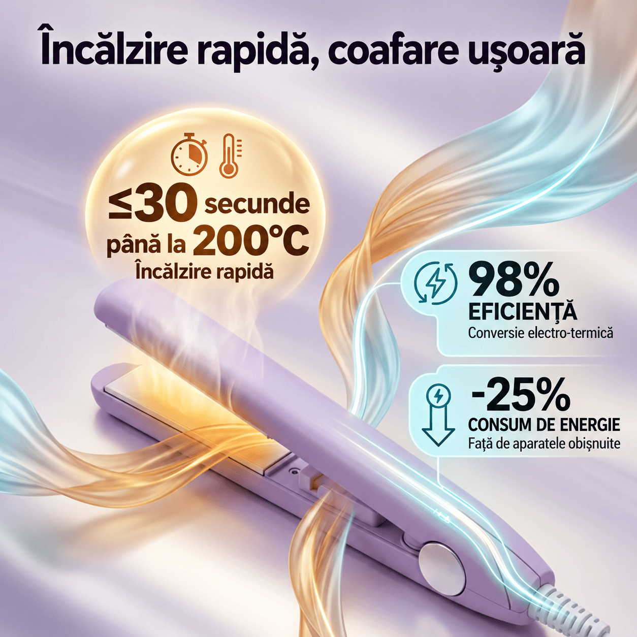 Mini Placă de Păr 2 în 1 – Îndreptare și Ondulare