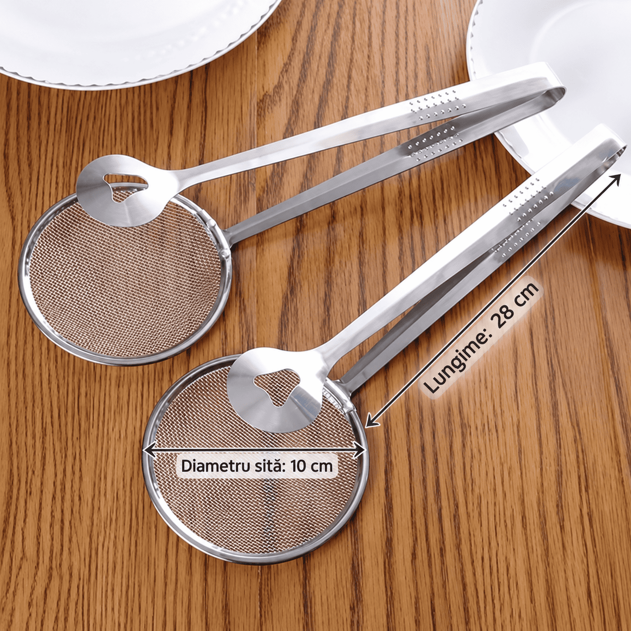 Set 2 Spatule cu sită pentru scos și scurs alimente