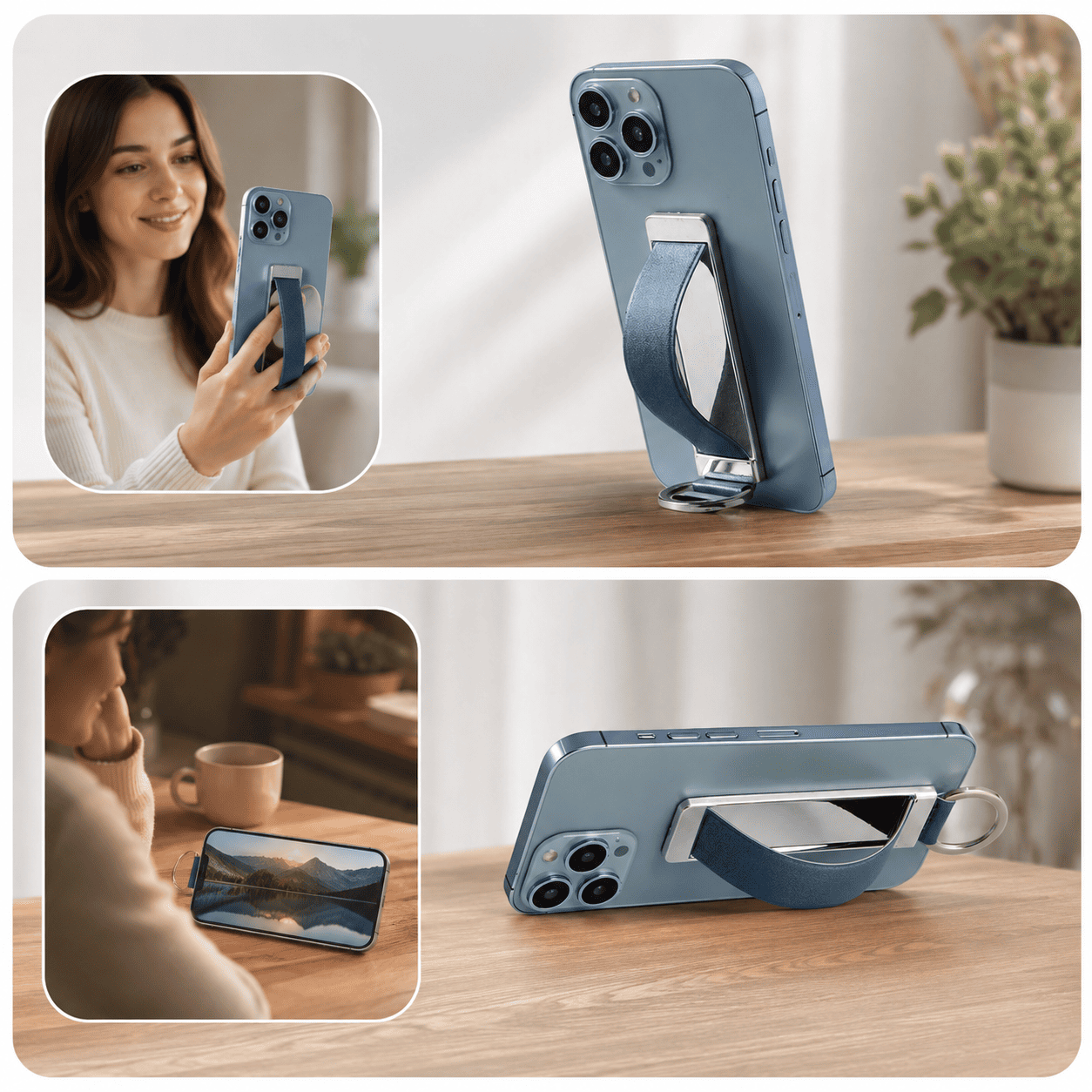 Set 2 Suporturi Multifuncționale pentru Telefon – Prindere & Stand