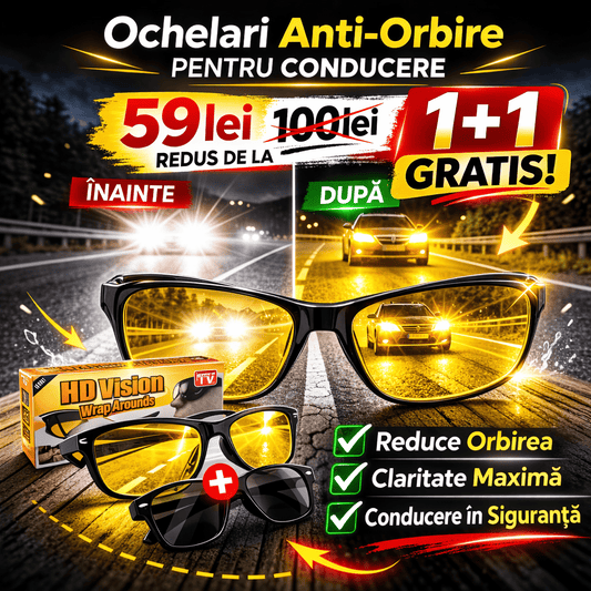 Ochelari Night Vision Pro - Polarizați si Anti-Glare pentru Condus