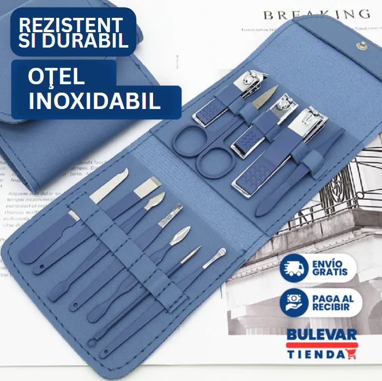 Set profesional 3 în 1 – Manichiură, Pedichiură, Îngrijire facială (16 Piese)