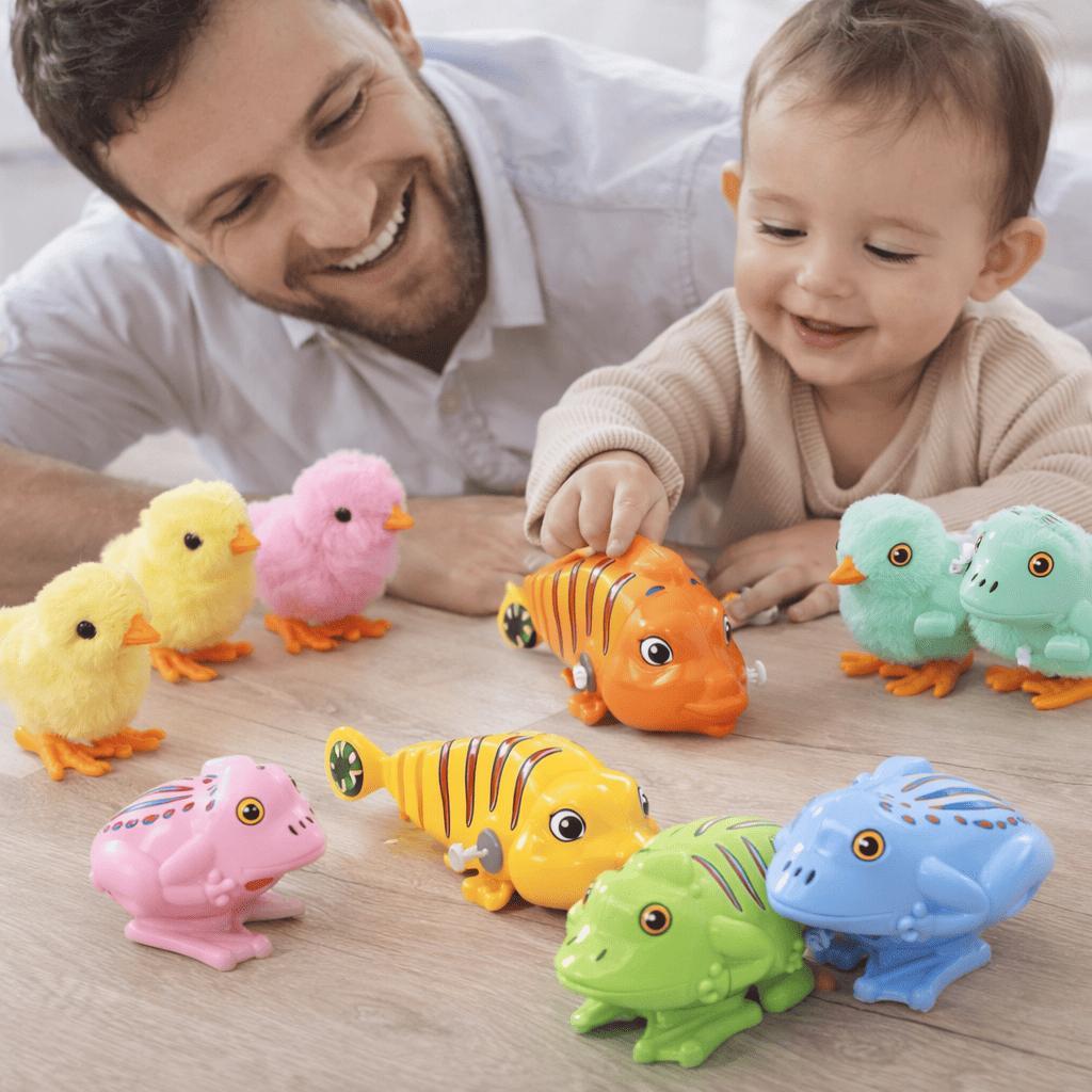 Set 3 Jucării Mergătoare cu Cheiță – Învârți și Pleacă Singure