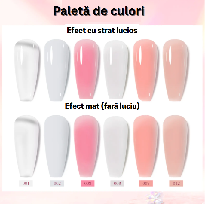 Kit complet pentru unghii Polygel – 26 piese cu lampă UV și culori multiple