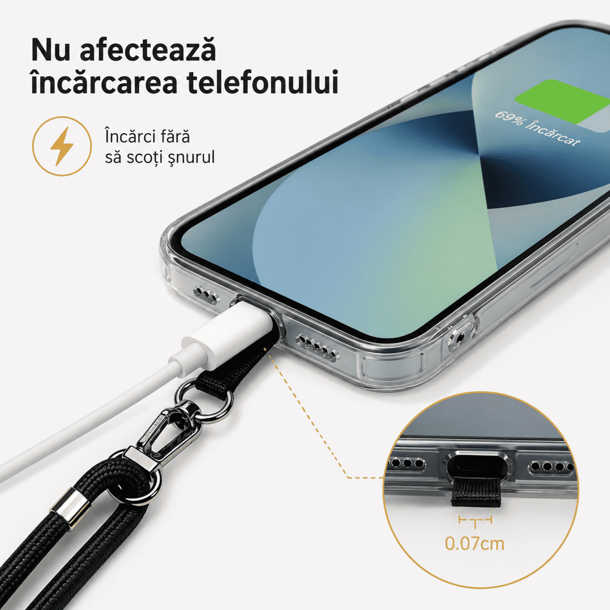 Set 2 Curele Telefon – Lungă + Scurtă (Hands-Free)