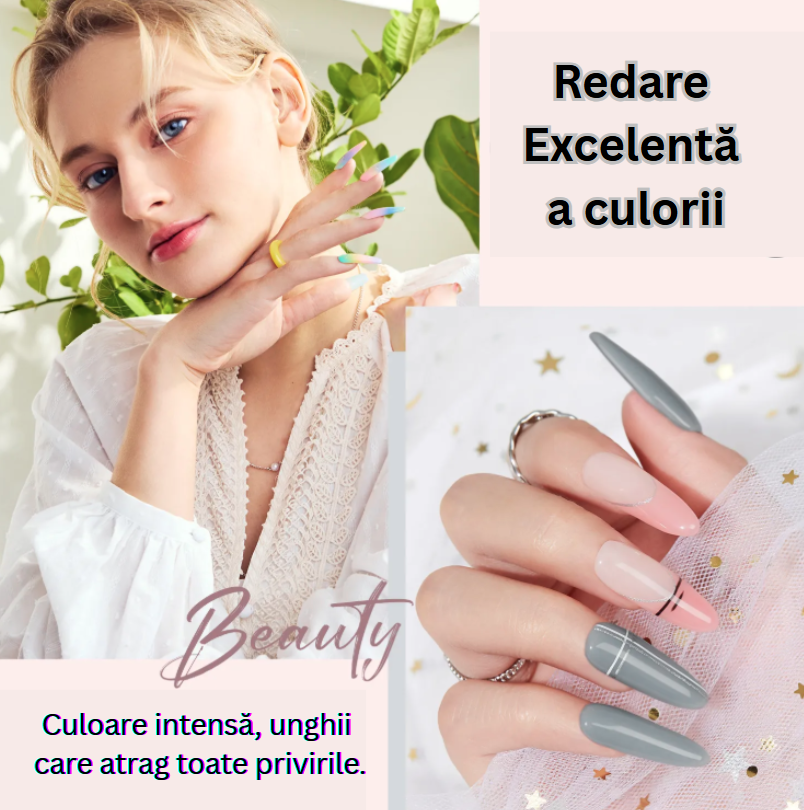 Kit complet pentru unghii Polygel – 26 piese cu lampă UV și culori multiple