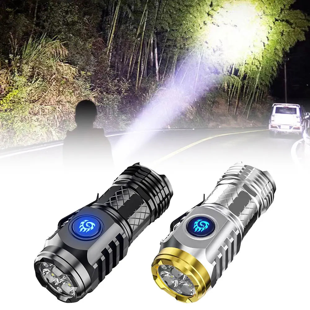 Lanternă LED Reîncărcabilă prin USB-C Ultra-Compactă cu 3 LED-uri