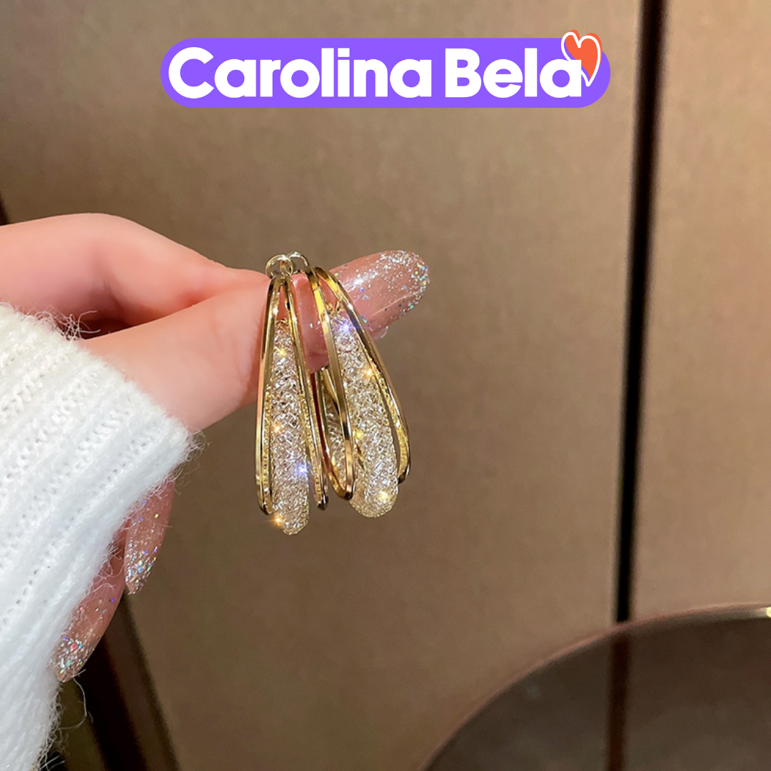 Cercei ovali de lux cu strasuri | Carolina Bela™