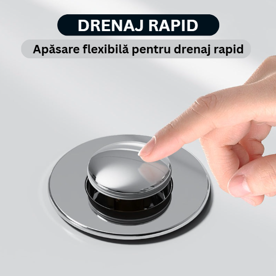 Set 2 Filtre din inox cu dop apăsabil pentru chiuvetă și scurgeri