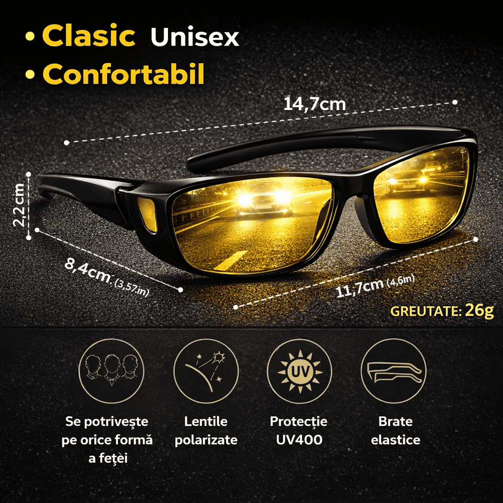 Ochelari Night Vision Pro - Polarizați si Anti-Glare pentru Condus