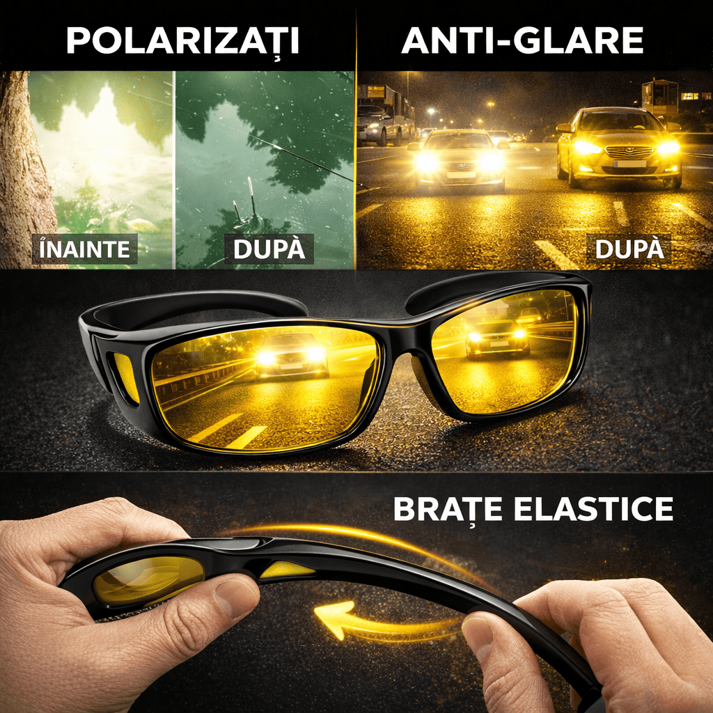 Ochelari Night Vision Pro - Polarizați si Anti-Glare pentru Condus