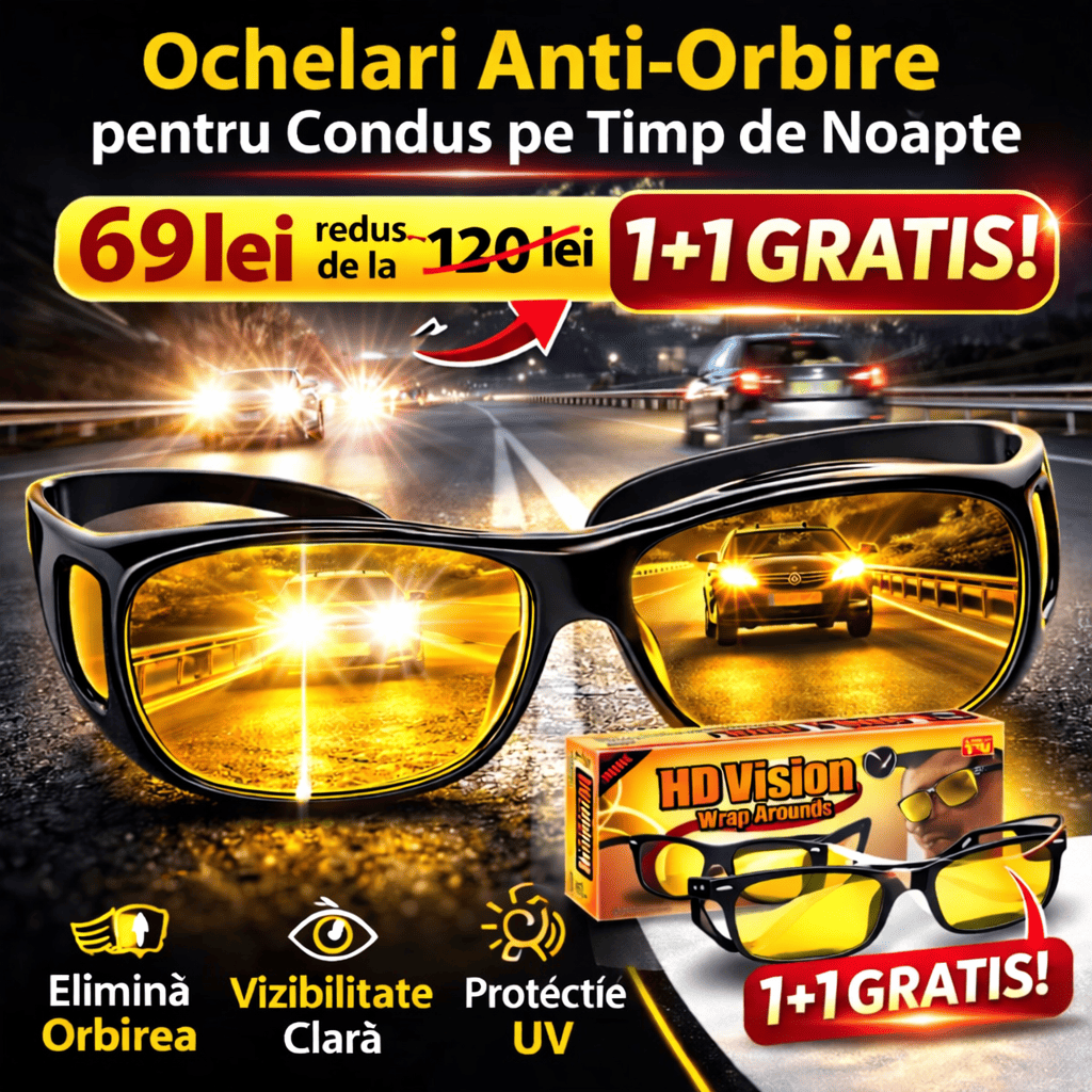 Ochelari Night Vision Pro - Polarizați si Anti-Glare pentru Condus