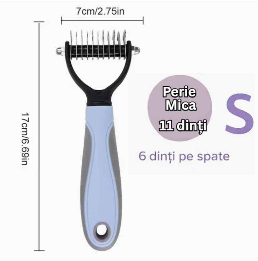 Perie 2-în-1 pentru Descurcarea și Curățarea Blănii – Câini și Pisici