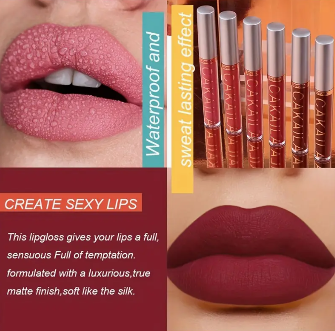 Set 6 Rujuri Lichide Matte Rezistente, Matte Liquid Lipstick | Handaiyan