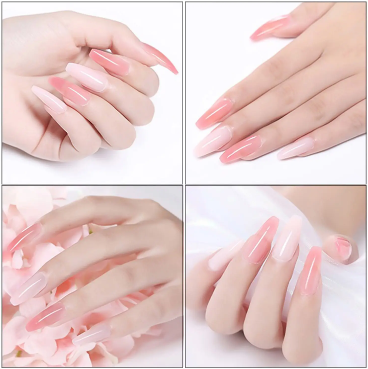 Kit complet pentru unghii Polygel – 26 piese cu lampă UV și culori multiple