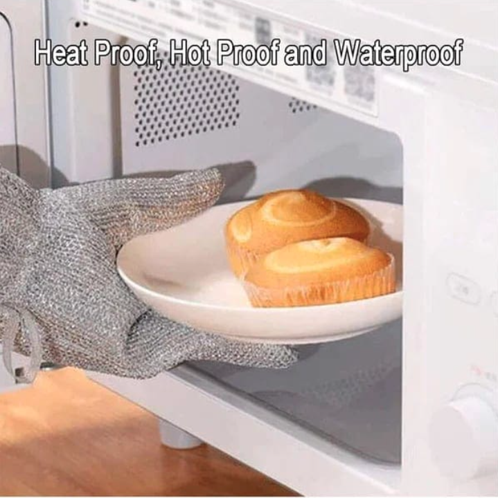 Manusi de Spalat Vase Impermeabile cu Microfibra Metalica