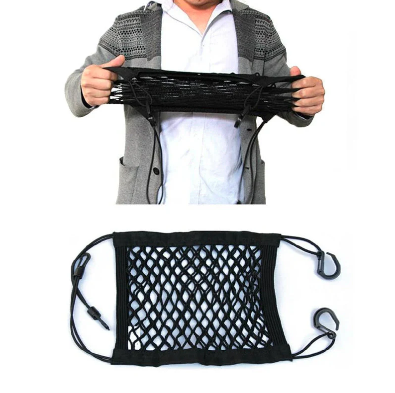 Plasă auto elastică pentru depozitare și protecție între scaune