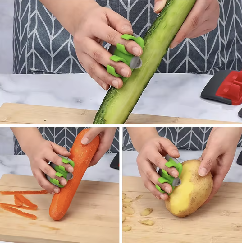 Set 3 Curățătoare Rapide cu Fixare pe Degete pentru Fructe și Legume