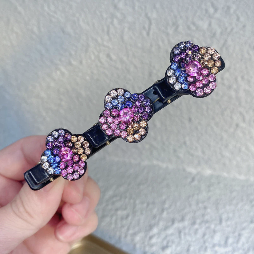 Set 5 Agrafe de Păr cu Cristale Florale – Design Elegant cu Strass
