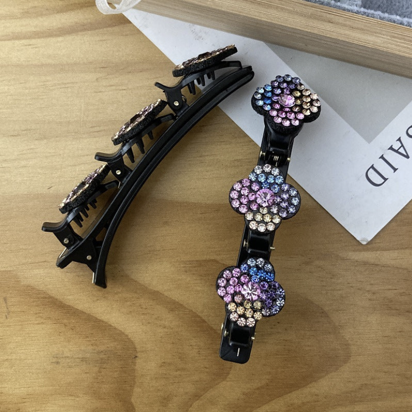 Set 5 Agrafe de Păr cu Cristale Florale – Design Elegant cu Strass