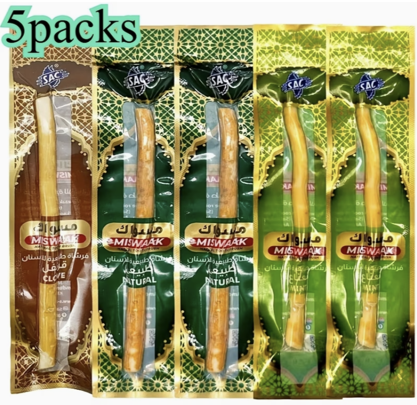 Set 5 Periuțe Naturale Miswak pentru Dinți