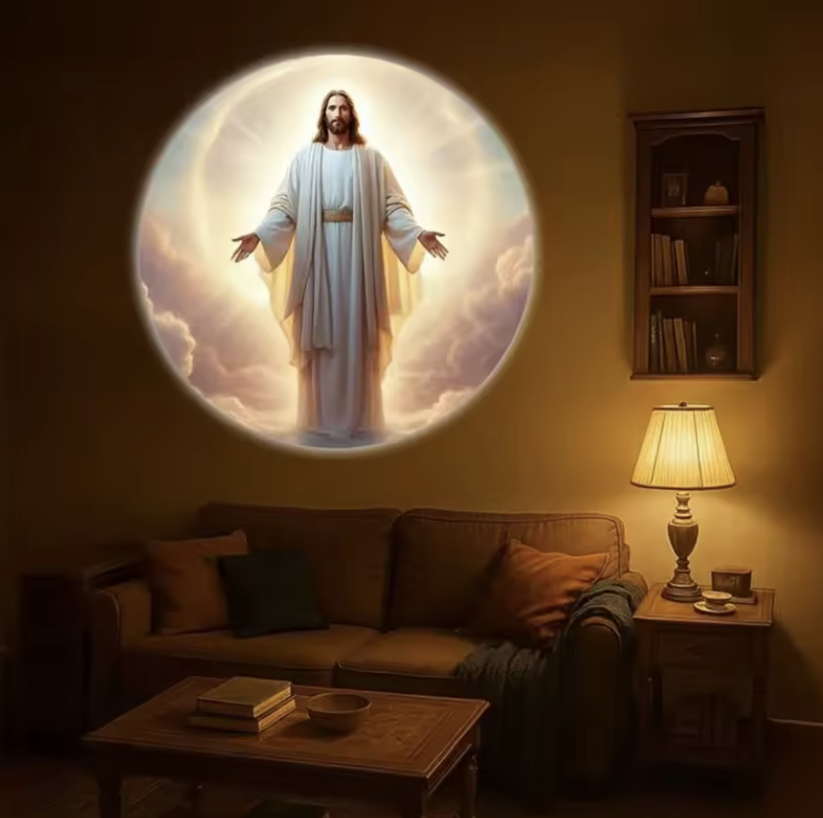 Lampa Holografică cu Isus – 6 Proiecții Interschimbabile