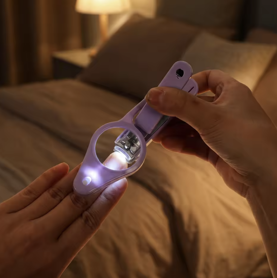 Unghieră cu Lupă, Lumină LED si Pilă