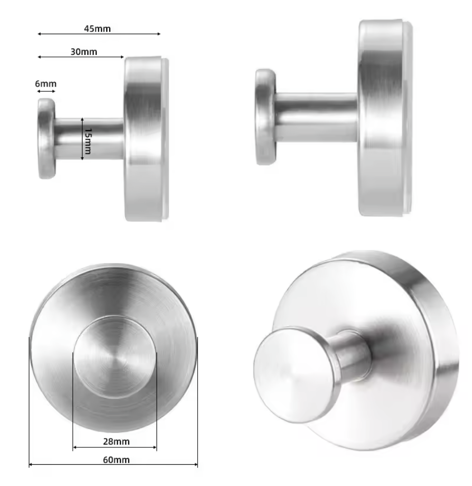 Set 2 Cârlige din Otel Inoxidabil Multifuncționale cu Fixare prin Vidare