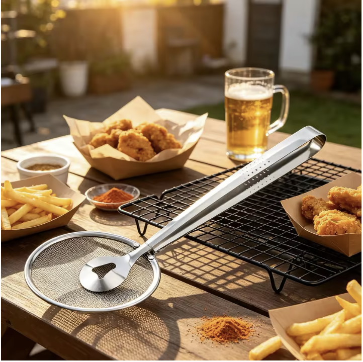 Set 2 Spatule cu sită pentru scos și scurs alimente