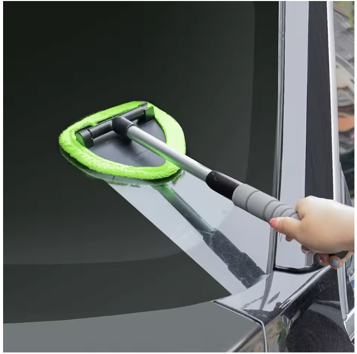 Lavetă cu mâner pentru curățarea parbrizului pe interior + 3 rezerve