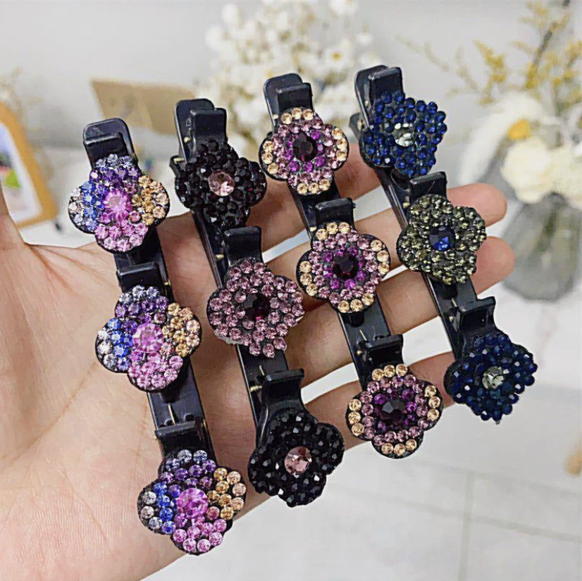 SELECTAT: Set 5 Agrafe de Păr cu Cristale Florale – Design Elegant cu Strass