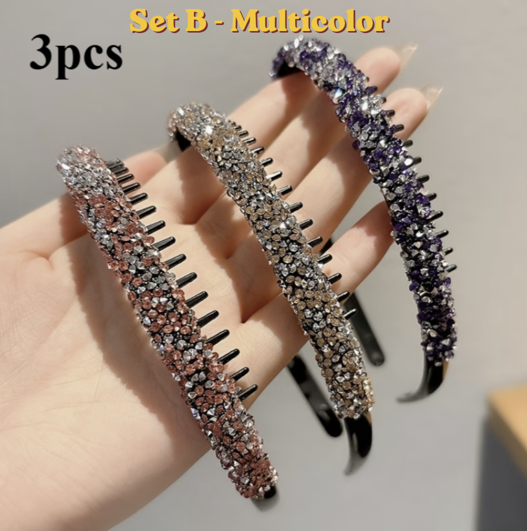 Set 3 Bentițe Elegante cu Cristale