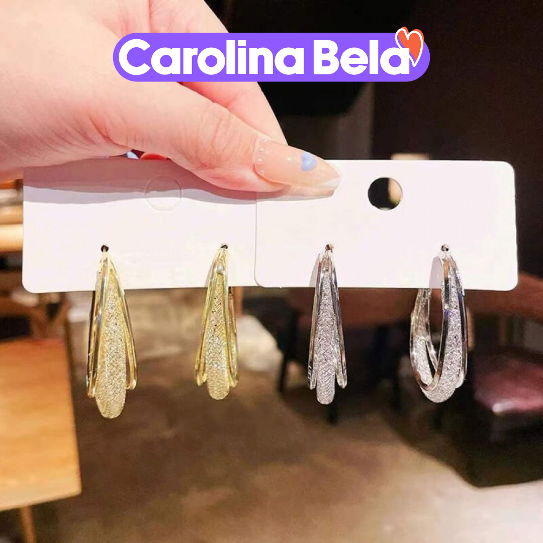 Cercei ovali de lux cu strasuri | Carolina Bela™