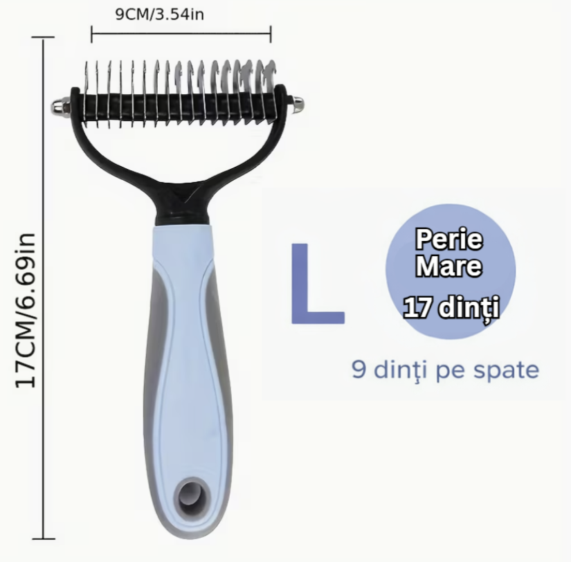 Perie 2-în-1 pentru Descurcarea și Curățarea Blănii – Câini și Pisici
