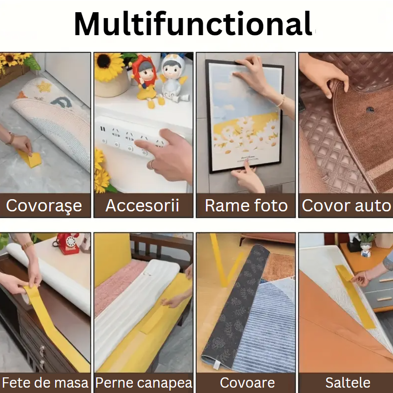 Bandă dublu adezivă ultra-rezistentă cu fibră ramforsată - latime 2 cm x 10 m latime