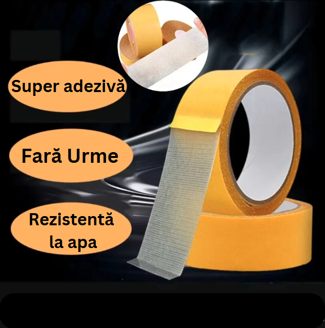 Bandă dublu adezivă ultra-rezistentă cu fibră ramforsată - latime 2 cm x 10 m latime